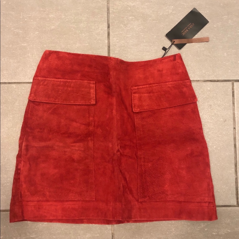 ZARA SPECIAL COLLECTION 100% LEATHER SKIRT-NEW!!!!